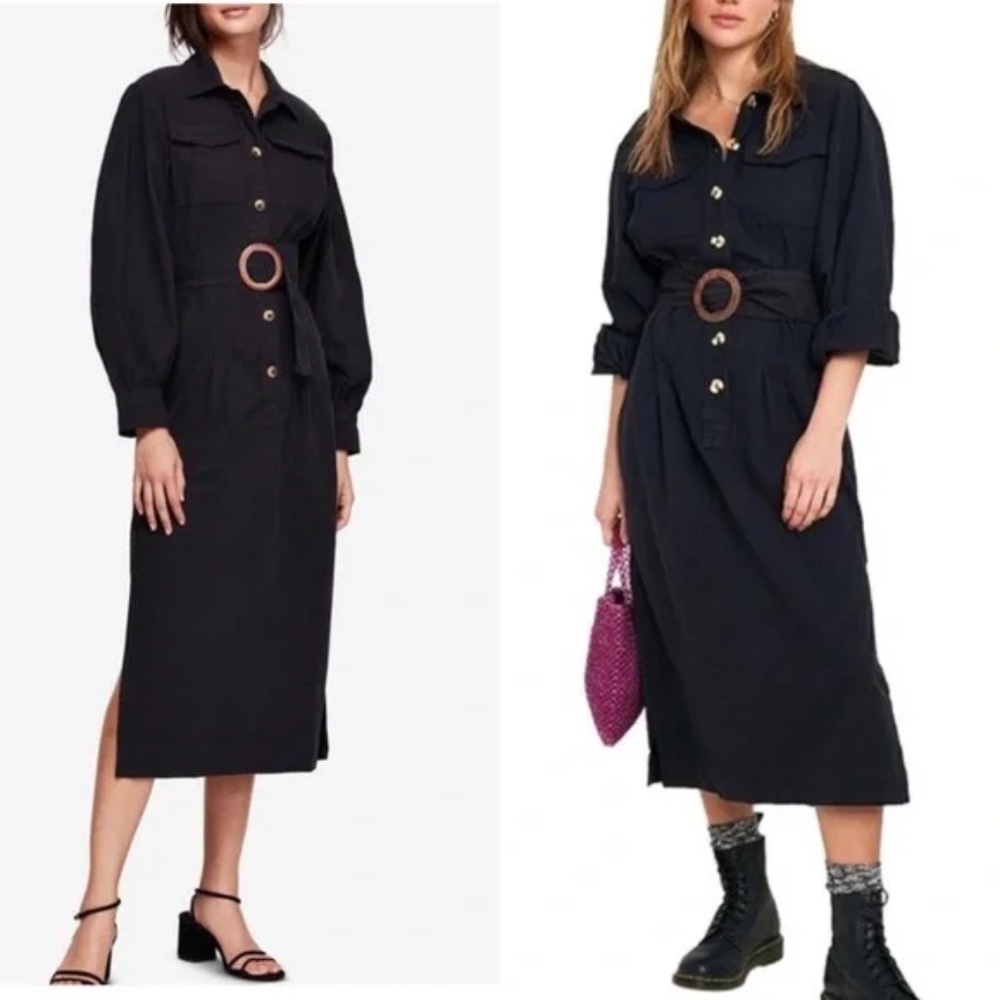 Free People Audrey Button Down Midi Shirt Dress size Small NWT - Picture 4 of 12